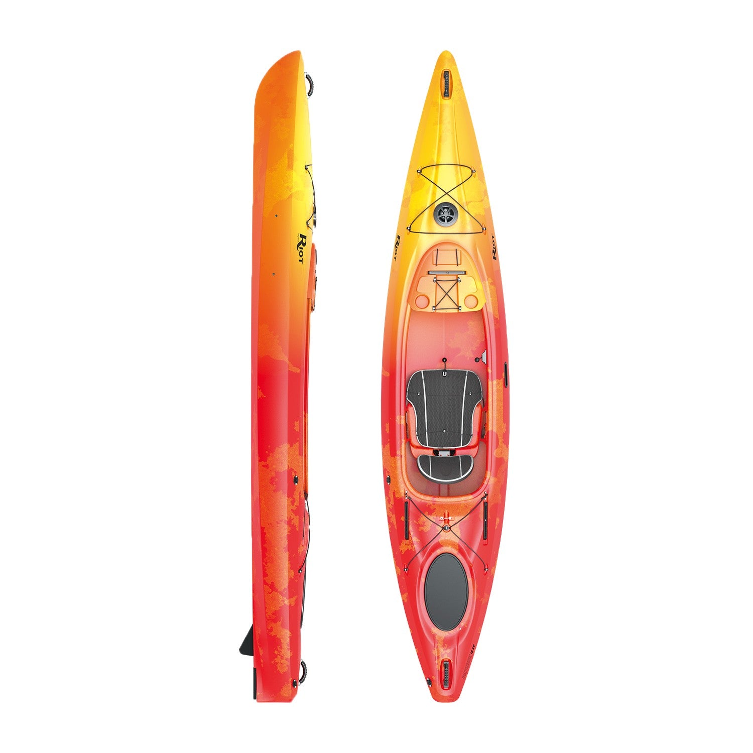 Bayside 12 LV Kayak Sunset Top and Side View