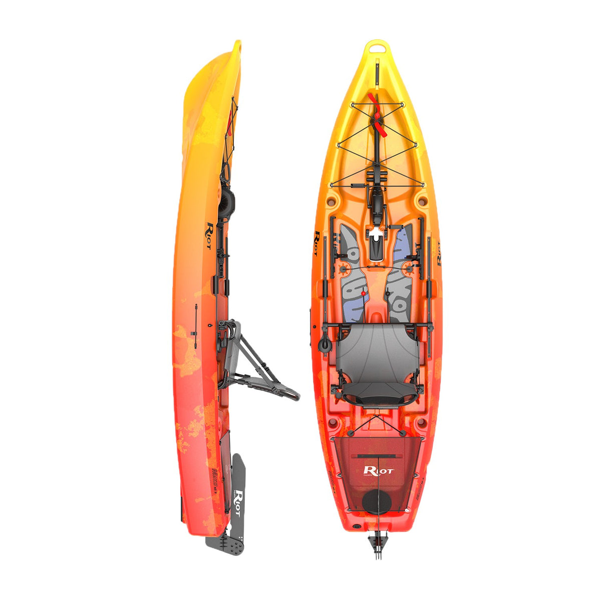 Riot Mako 10 Fishing Kayak with Impulse Pedal Drive - Rush - Racks For Cars  Edmonton